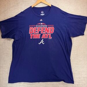 Majestic Atlanta Braves 2018 NL East Champions T-Shirt Navy Blue Mens 3XL MLB